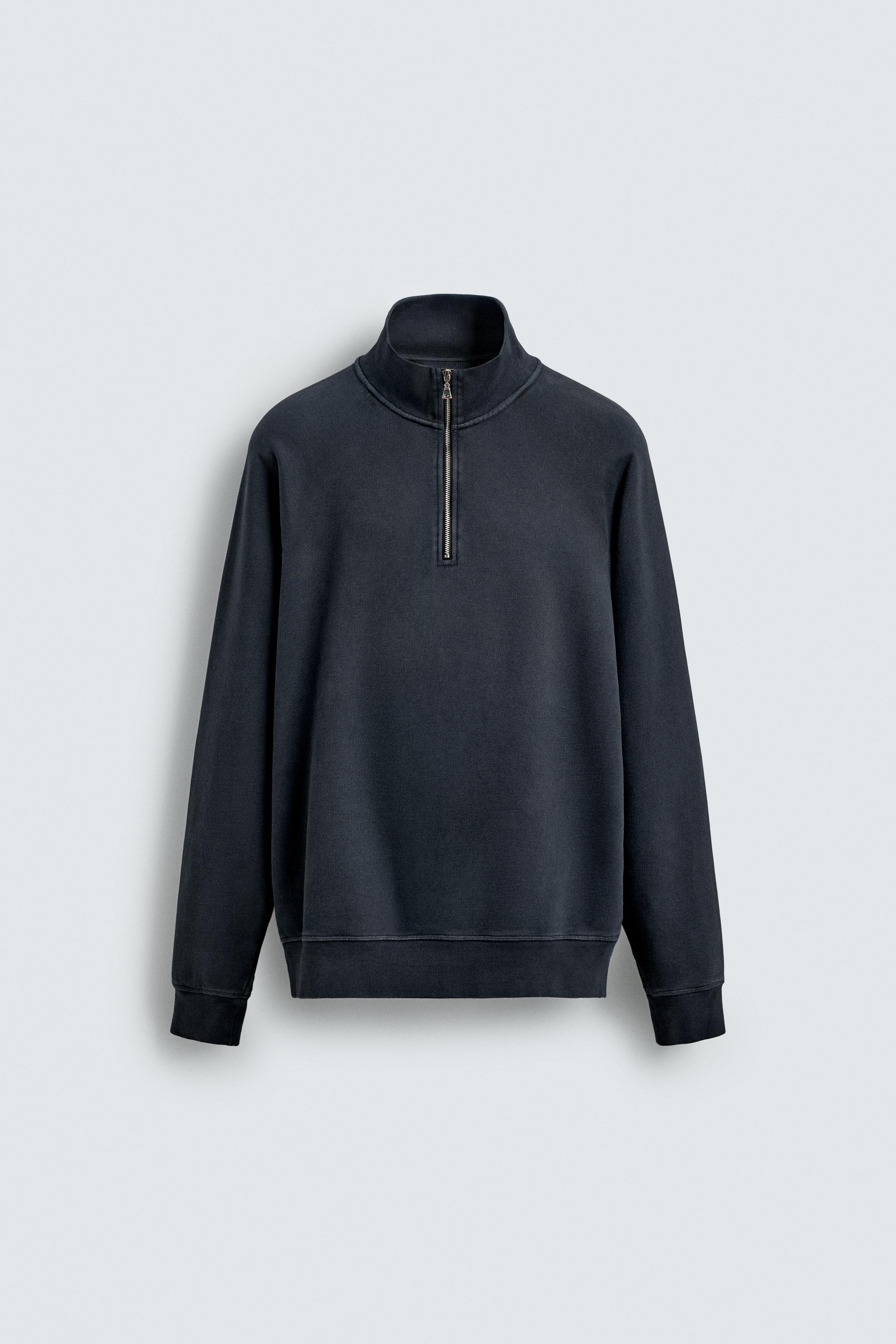 SWEAT DÉLAVÉ COL ZIPPÉ